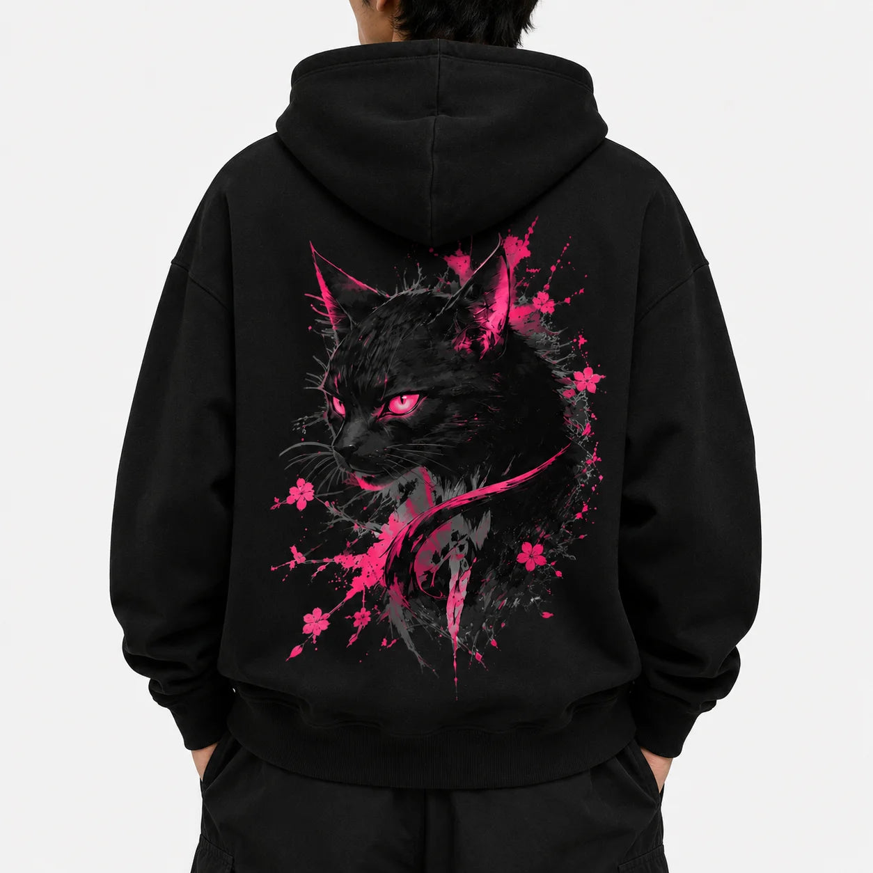 Magenta Vigil Cat Hoodie