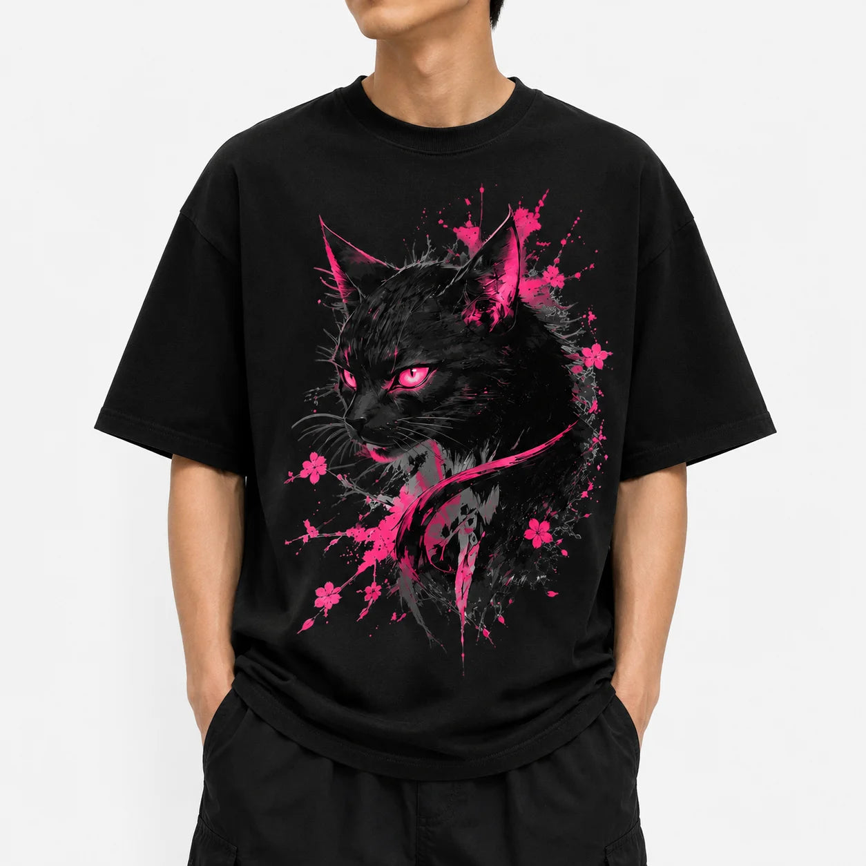 Magenta Vigil Cat T-Shirt