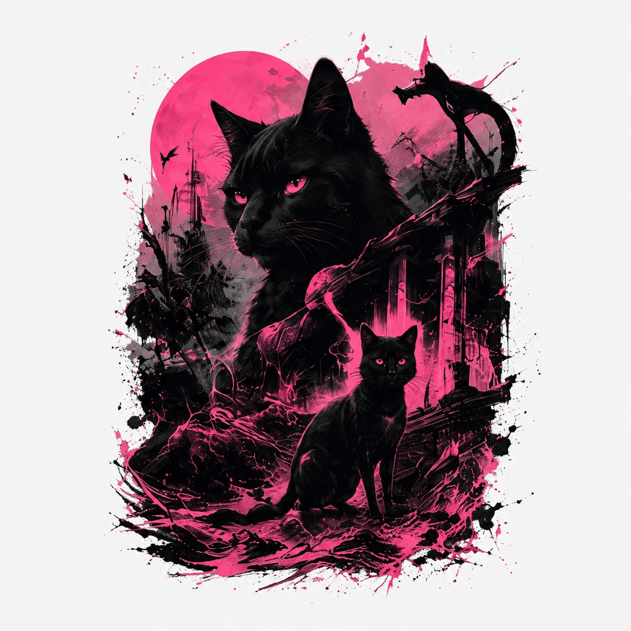 Magentide Unbowed Cat T-Shirt Secondary image