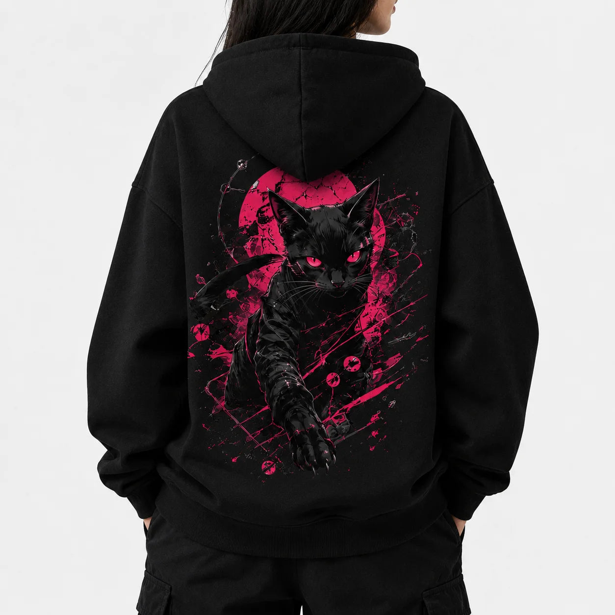 Midnight Unbowed Cat Hoodie